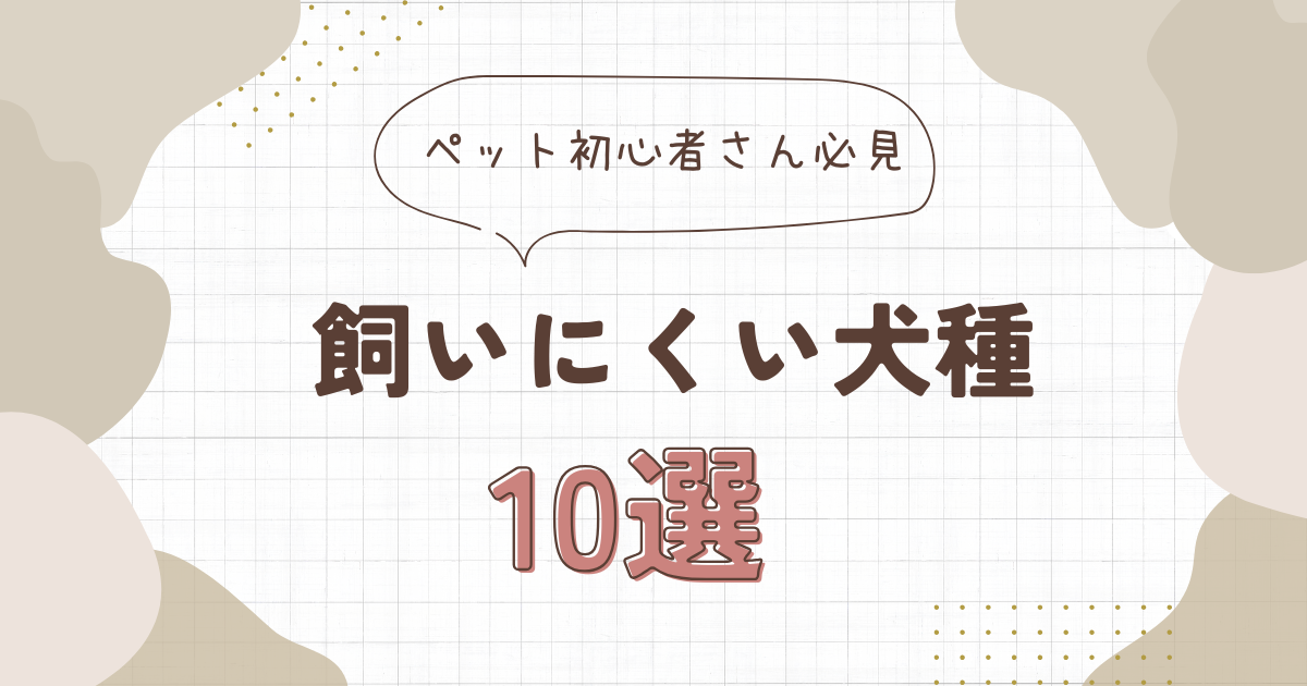 初心者には飼いにくい犬種ランキングBEST10